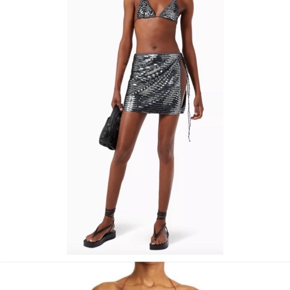 Black and Silver Sequin Skirt - Picture 3 of 4